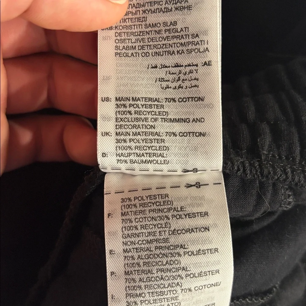 Adidas black “all season” cargo pants open hem